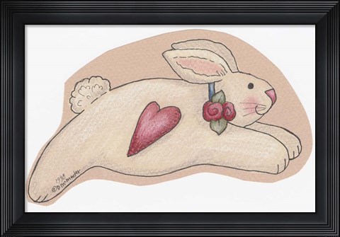 Framed Re Bunny Heart Print