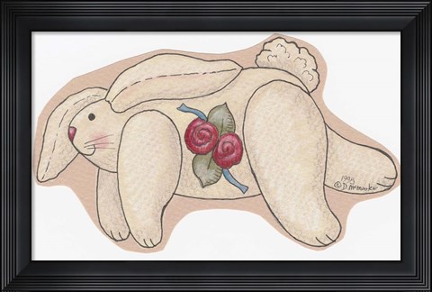 Framed Rose Bunny Print