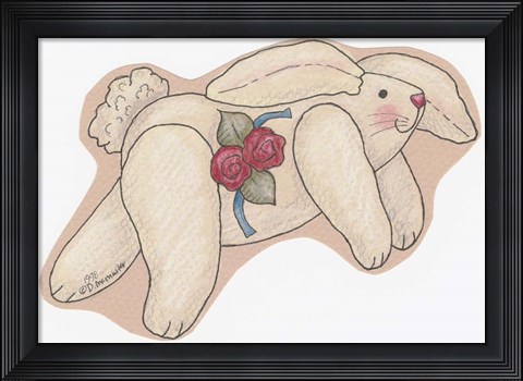 Framed Rose Bunny 2 Print