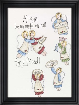 Framed Angel On Call Print