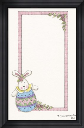 Framed Bunny With Pink Border Print
