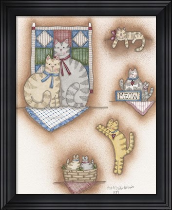 Framed Cat Collage Print
