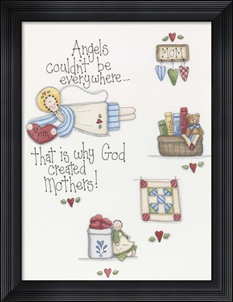 Framed God Created Mothers Print
