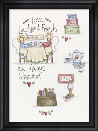 Framed Love Laughter Friends Print