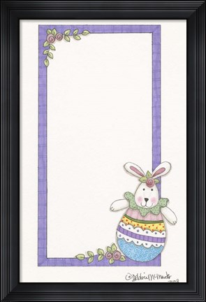 Framed Purple Border Bunny Print
