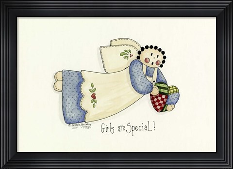 Framed Girls Are Special Angel Print