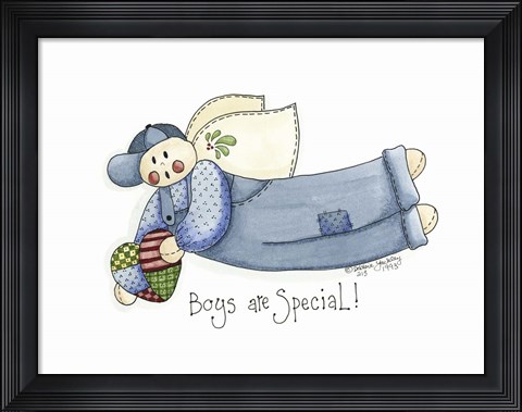 Framed Boys Are Special Angel Print