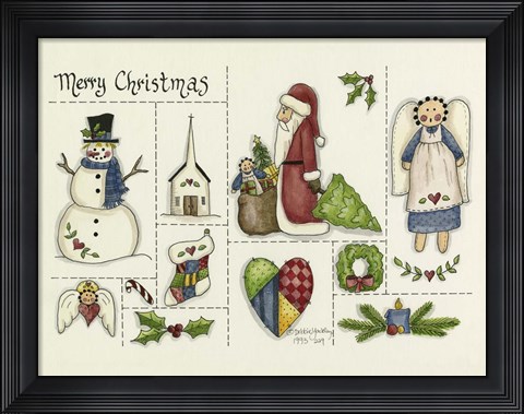 Framed Merry Christmas Collage Print