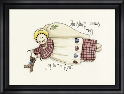 Framed Christmas Dreams Angel Print