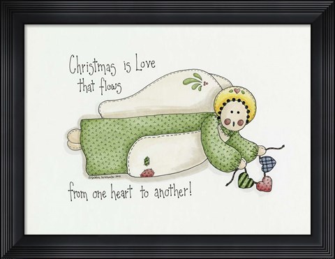 Framed Christmas Is Love Angel Print