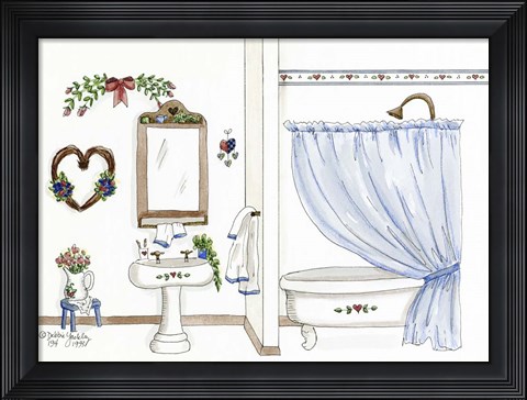 Framed Country Bath 1 Print