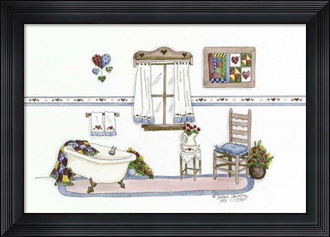 Framed Country Bath 2 Print