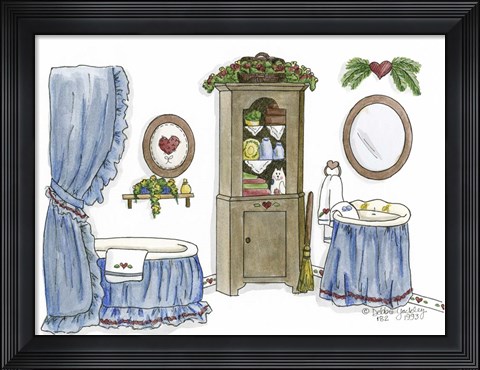 Framed Country Bath 3 Print