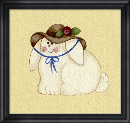 Framed Bunny With Hat Print