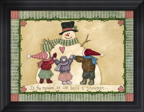 Framed Snowman Hugs Print