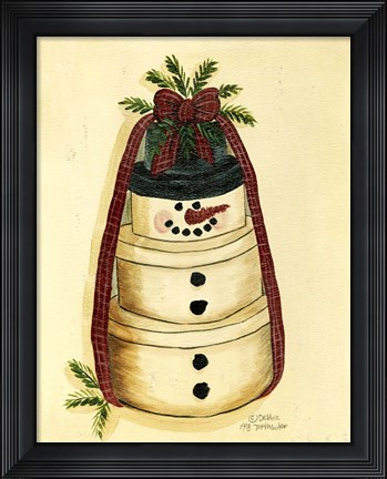 Framed Box Snowman Print