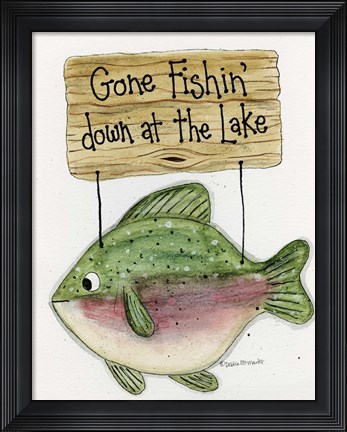 Framed Gone Fishing Print