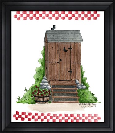 Framed Wooden Outhouse Print