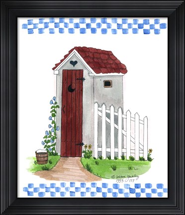 Framed Grey Outhouse Print