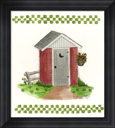 Framed Brick Outhouse Print