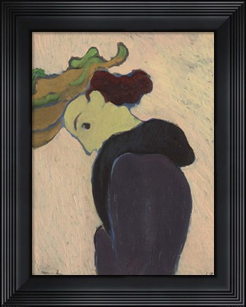 Framed Women Seen in Profile with a Green Hat, c.  1890-189 Print