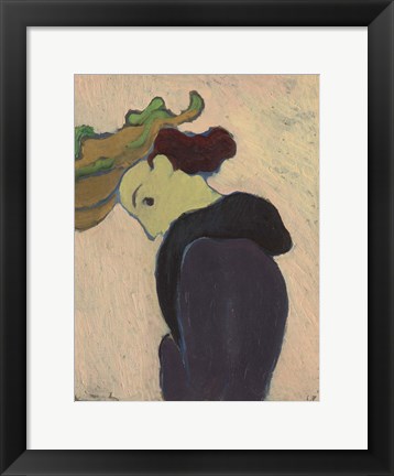 Framed Women Seen in Profile with a Green Hat, c.  1890-189 Print