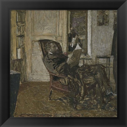 Framed Thadee Natanson, Ker-Xavier Roussel and Vuillard&#39;s Reflection in the Mirror, 1907-1908 Print