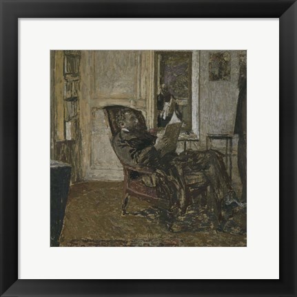 Framed Thadee Natanson, Ker-Xavier Roussel and Vuillard&#39;s Reflection in the Mirror, 1907-1908 Print