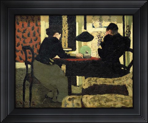 Framed Two Women Under a Lamp, 1892 Print