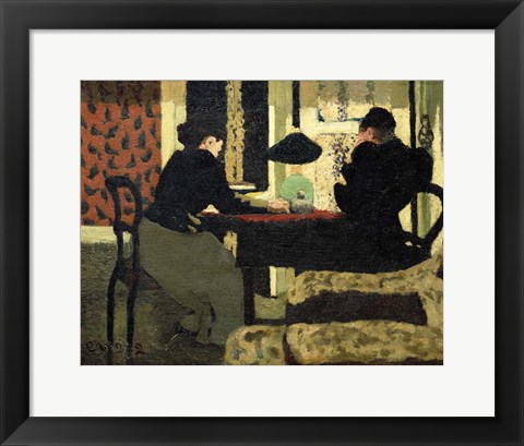 Framed Two Women Under a Lamp, 1892 Print