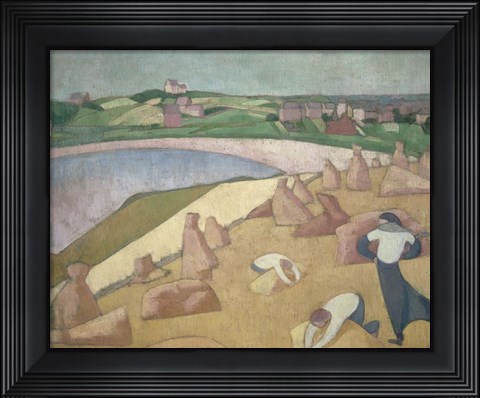 Framed Harvest at the Sea Shore, 1891 Print