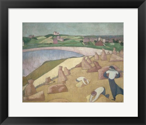 Framed Harvest at the Sea Shore, 1891 Print