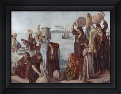 Framed Women Drawing Water from the Nile Print