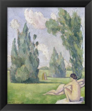 Framed Nude in a Landscape, 1890 Print