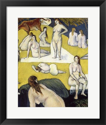 Framed Bathers with a Red cow, 1887 Print