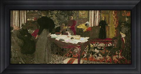 Framed Large Interior with Six Persons Print