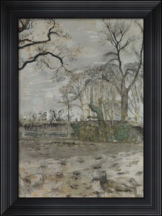 Framed Winter Garden with Peacock, 1939-1940 Print