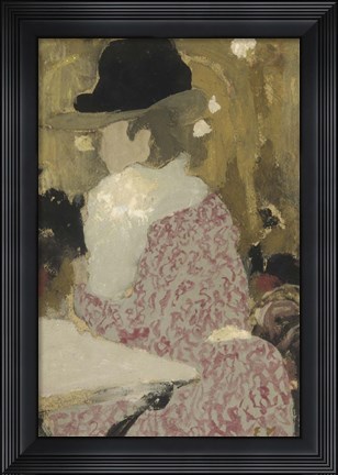 Framed Woman Seated in a Bar Print