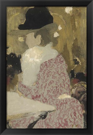 Framed Woman Seated in a Bar Print