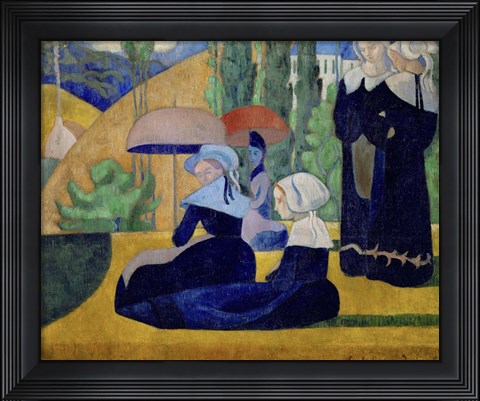 Framed Breton Women with Parasols, 1892 Print