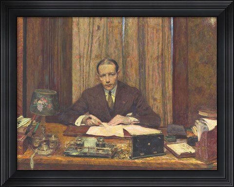 Framed Lucien Rosengart at his Desk 1930 Print