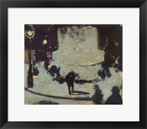 Framed Place Clichy, Base of the Statue Print