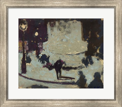 Framed Place Clichy, Base of the Statue Print