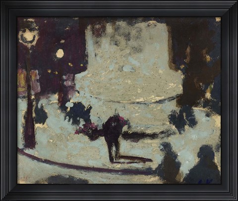Framed Place Clichy, Base of the Statue Print