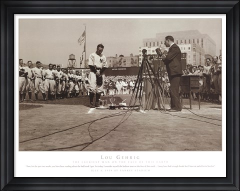 Framed Lou Gehrig Farewell Print