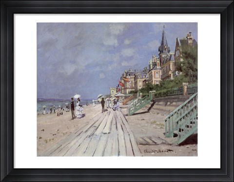 Framed Beach At Trouville Print
