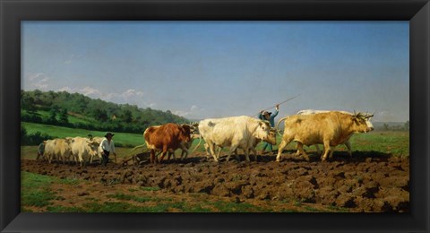 Framed Ploughing in the Nivernais, 1849 Print