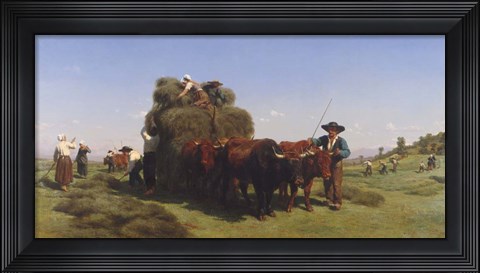 Framed Haymaking in Auvergne, 1855 Print