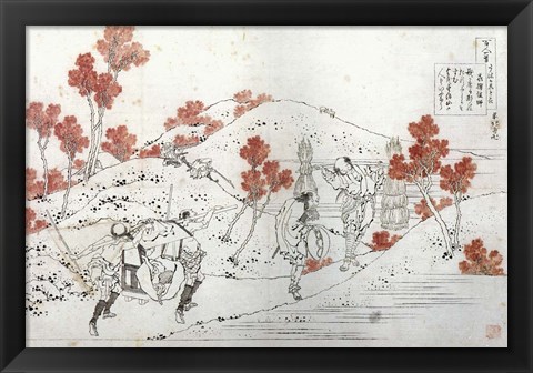 Framed Two Porters Carry a Palanquin Print