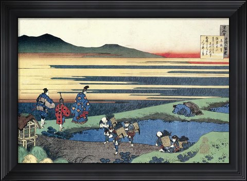 Framed Poet Walks Across a Narrow Bank Print